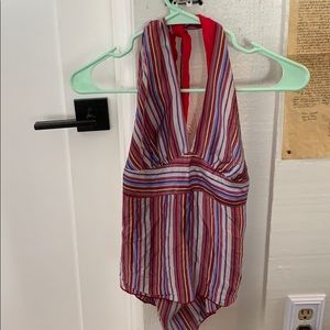 Striped flowy tank top